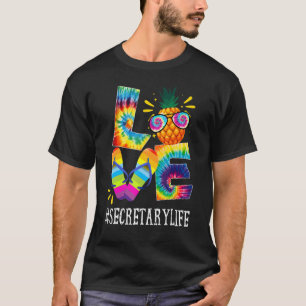 Secretary Love Pineapple Summer Off Duty Tie Dye T-shirt