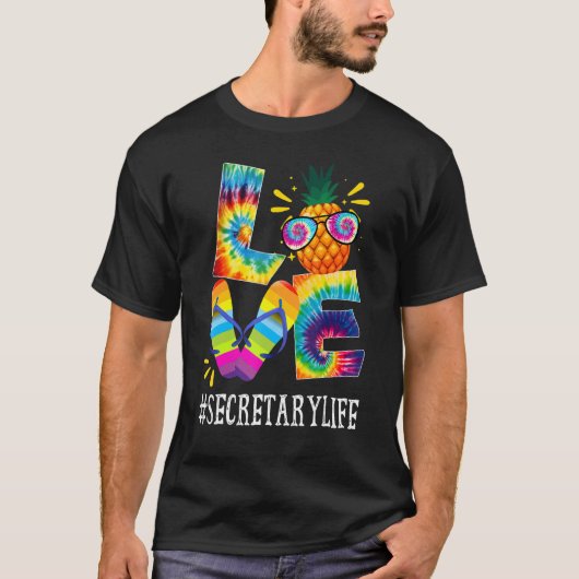 Secretary Love Pineapple Summer Off Duty Tie Dye T-shirt (Voorkant)