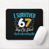Secretary Survived 67 Days Of School Humor Design  Muismat (Met muis)