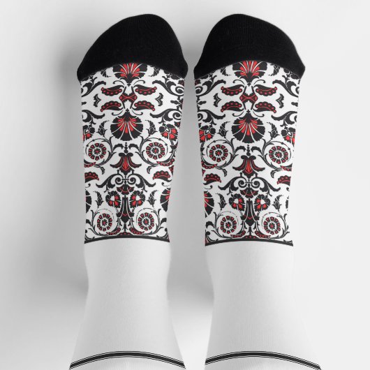 Secretly Wild Oriental floral pattern with white Sokken (Top)