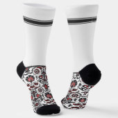 Secretly Wild Oriental floral pattern with white Sokken (Gebogen)