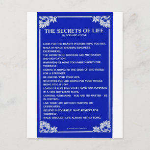SECRETS OF LIFE BEROEMD GEMAAKT DOOR BERNARD LEVIN BRIEFKAART