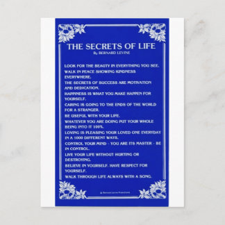 SECRETS OF LIFE BEROEMD GEMAAKT DOOR BERNARD LEVIN BRIEFKAART