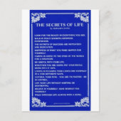 SECRETS OF LIFE BEROEMD GEMAAKT DOOR BERNARD LEVIN BRIEFKAART (Voorkant)