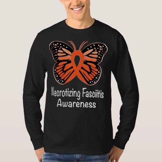 Secrotiserende fasciitis Bewustheid Aankomst Oranj T-shirt (Voorkant)