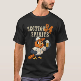 Sectie 34 honkbal kunst van sterke drank t-shirt