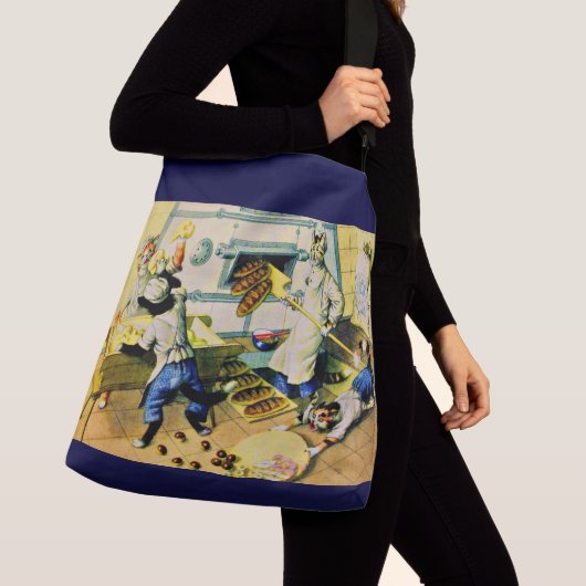 Sectie van bakkerijkatten met kettingreactie crossbody tas (Dichtbij)
