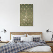 Sectie van de groene en gouddemker canvas afdruk (Insitu (Slaapkamer))