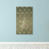 Sectie van de groene en gouddemker canvas afdruk (Insitu (Houten vloer))