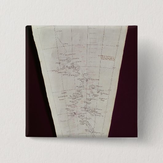 Sectie van Map van Ross Island naar Zuidpool Vierkante Button 5,1 Cm (Voorkant)