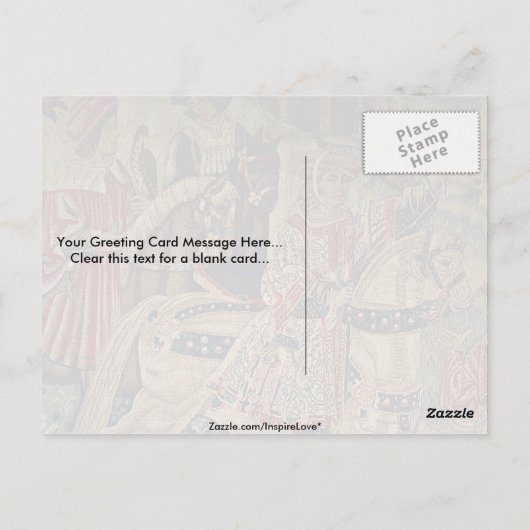 Sectie van tapijten briefkaart (Achterkant)