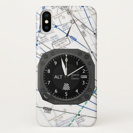 Sectiekaart hoogtemeter vliegtuig Case-Mate iPhone case (Achterkant)