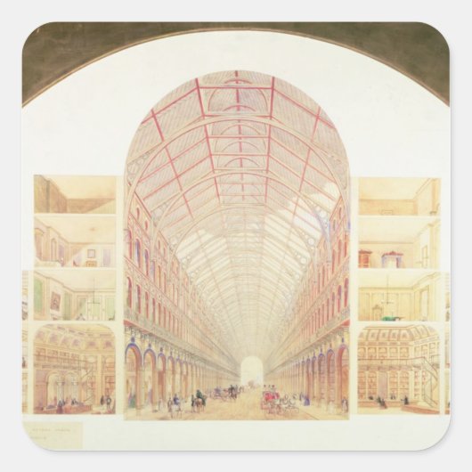 Sectieperspectief Vierkante Sticker (Voorkant)