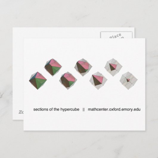 Secties van de Hypercube Briefkaart (Voorkant / Achterkant)