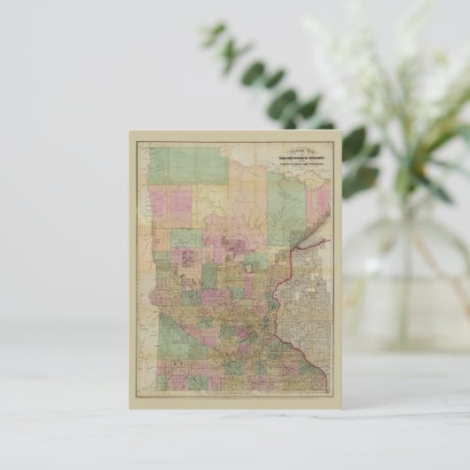 Sectionele kaart van Minnesota (circa 1860) (Staand voorkant)