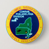 Sector Conrail Philadelphia Ronde Button 7,6 Cm (Voorkant)
