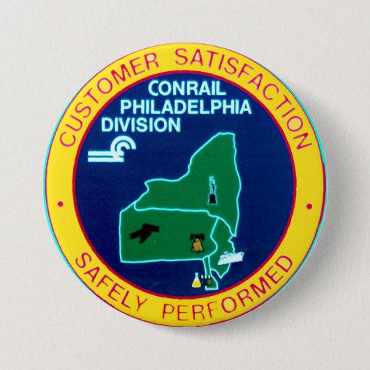 Sector Conrail Philadelphia Ronde Button 7,6 Cm (Voorkant)