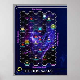 Sectorkaart voor de sector Lithus Poster