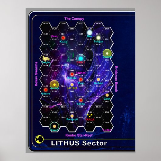 Sectorkaart voor de sector Lithus Poster (Voorkant)