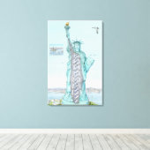 Sectoroverschrijdende afbeelding van het Vrijheids Canvas Afdruk (Insitu (Houten vloer))