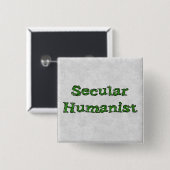 Seculair humanist vierkante button 5,1 cm (Voorkant /achterkant)