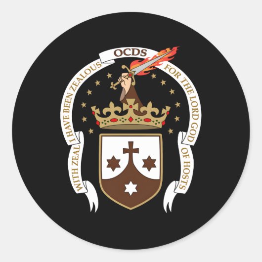 seculier karmeliet ronde sticker (Voorkant)