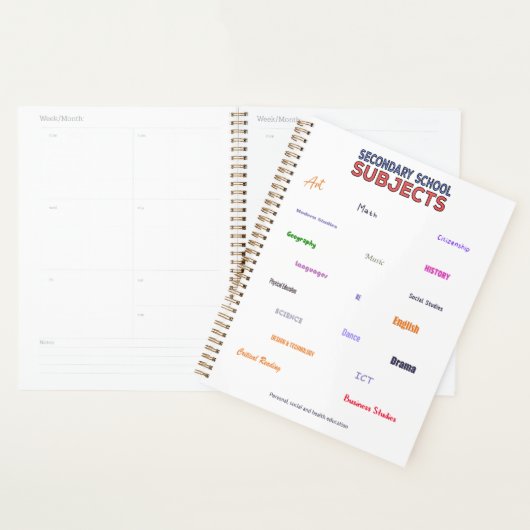 Secundaire schoolvakken planner (Display)