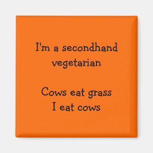 Secundaire vegetariër - Funny Oranje Fridge Magnet