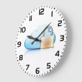 Secure Cloud Storage Icon with Padlock Grote Klok (Hoek)