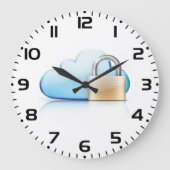 Secure Cloud Storage Icon with Padlock Grote Klok (Voorkant)