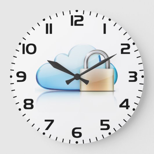 Secure Cloud Storage Icon with Padlock Grote Klok (Voorkant)