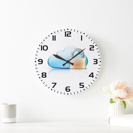 Secure Cloud Storage Icon with Padlock Grote Klok