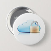 Secure Cloud Storage Icon with Padlock Ronde Button 7,6 Cm (Voorkant /achterkant)