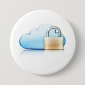Secure Cloud Storage Icon with Padlock Ronde Button 7,6 Cm (Voorkant)