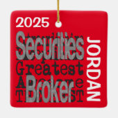 Securities Broker Extraordinaire CUSTOM Keramisch Ornament (Achterkant)