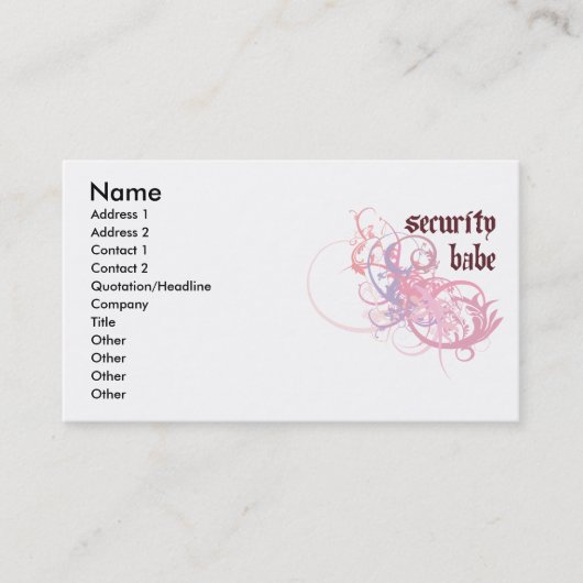 Security Babe Visitekaartje (Voorkant)