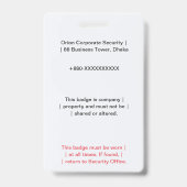 Security Badge | Company Badge – QR ID (Achterkant)