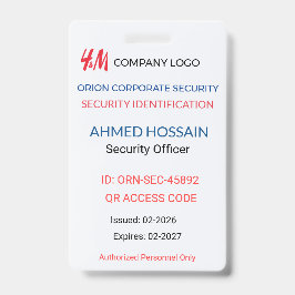 Security Badge | Company Badge – QR ID