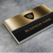 Security Bodyguard Gold Shield Monogram Modern Visitekaartje