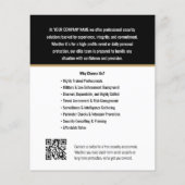 Security Bodyguard Services Bedrijfslogo Goud Flyer (Achterkant)