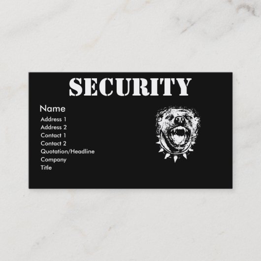 Security Business Profile Card Visitekaartje (Voorkant)