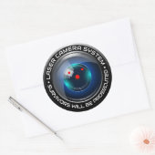 Security Camera Laser System Surveillance Humor Ronde Sticker (Envelop)