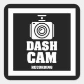 Security Camera Warning Square Sticker (Voorkant)