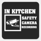 Security Camera Warning Square Sticker (Voorkant)