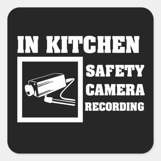 Security Camera Warning Square Sticker (Voorkant)