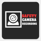 Security Camera Warning Square Sticker (Voorkant)