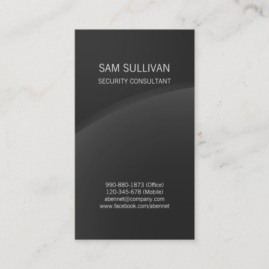 Security Consultant Special Skills Dark Horizon Visitekaartje (Voorkant)