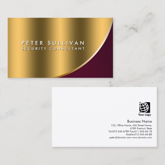 Security Consultant Special Skills Gold Curve Visitekaartje (Voorkant / Achterkant)