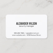 Security Cyber Lock | Modern Tech Visitekaartje (Achterkant)