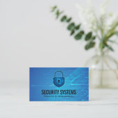 Security Cyber Lock | Tech Achtergrond Visitekaartje (Staand voorkant)